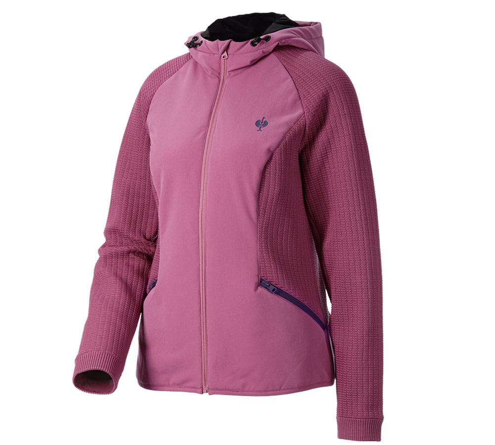 Témy: Hybridná úpletová bunda kapucňou e.s.trail, dámska + ružová tara/tmavomodrá