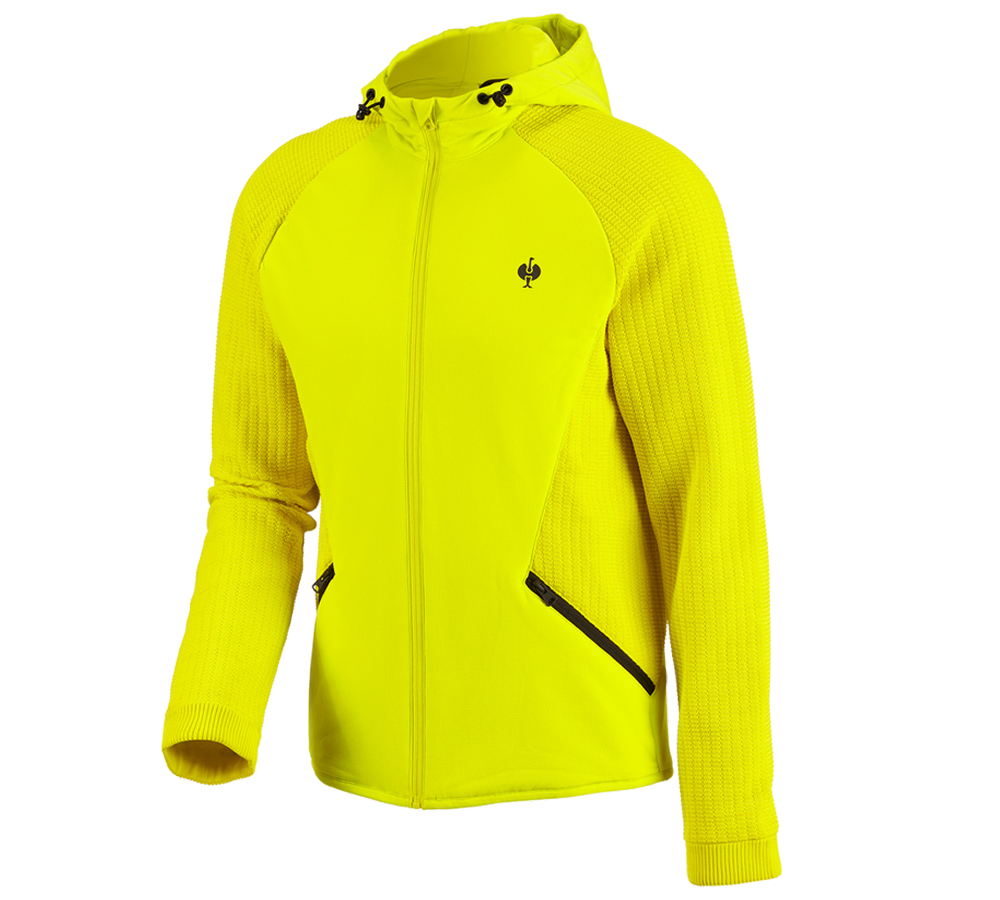 Pracovné bundy: Hybridná úpletová bunda s kapucňou e.s.trail + acidová žltá/čierna