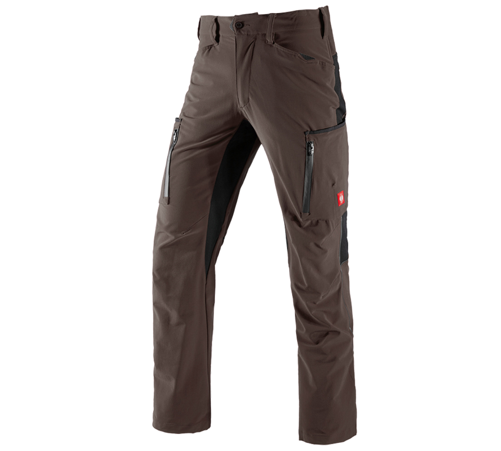 Pracovné nohavice: Cargo nohavice e.s.vision stretch, pánske + gaštanová/čierna
