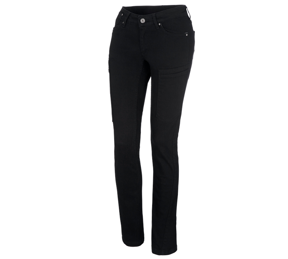 Pracovné nohavice: 7-vreckové džínsy e.s., dámske + čierna
