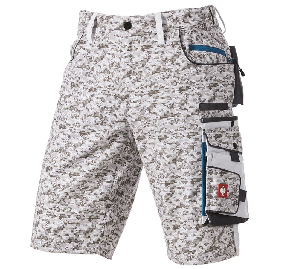 Pracovné nohavice: Šortky e.s. Pixel + biela/sivá/petrolejová