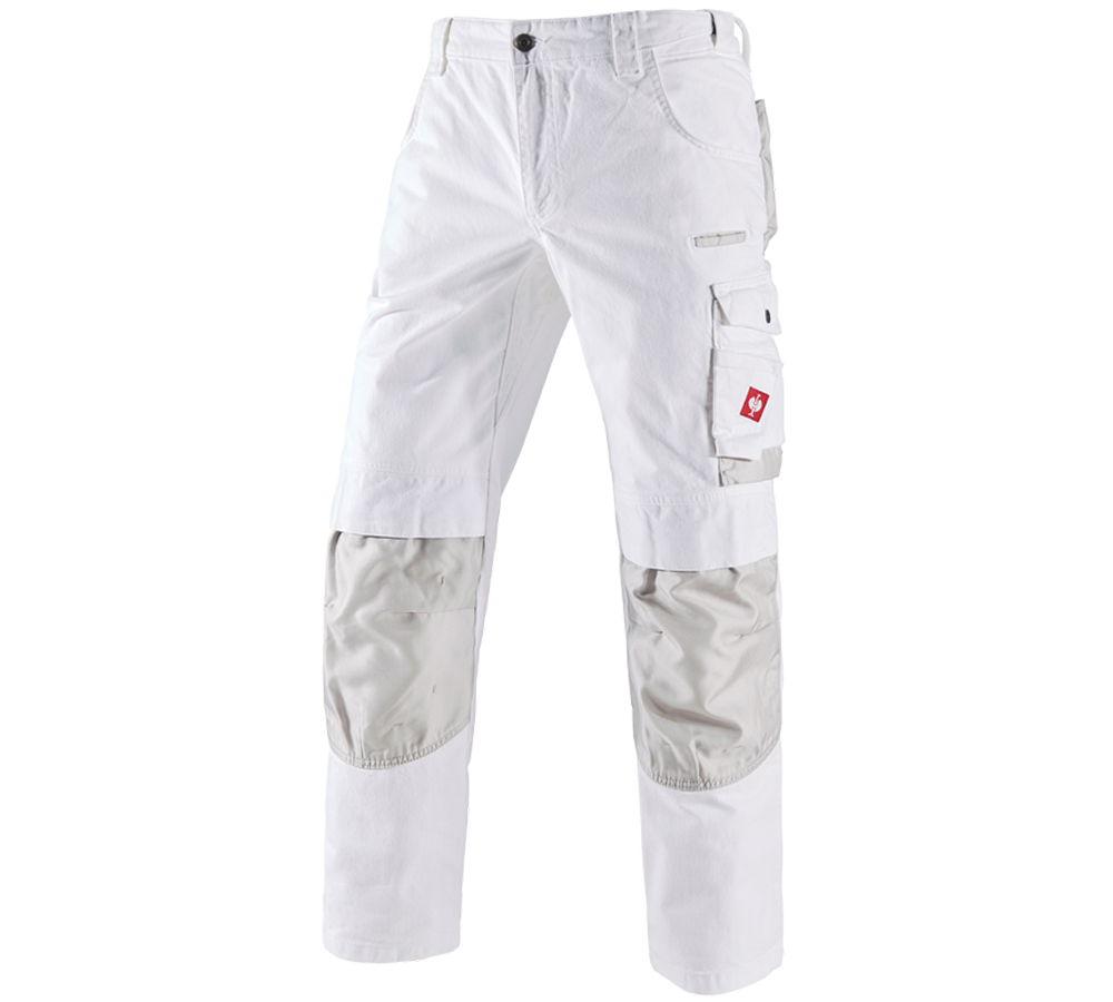 Pracovné nohavice: Džínsy e.s.motion denim + biela/strieborná