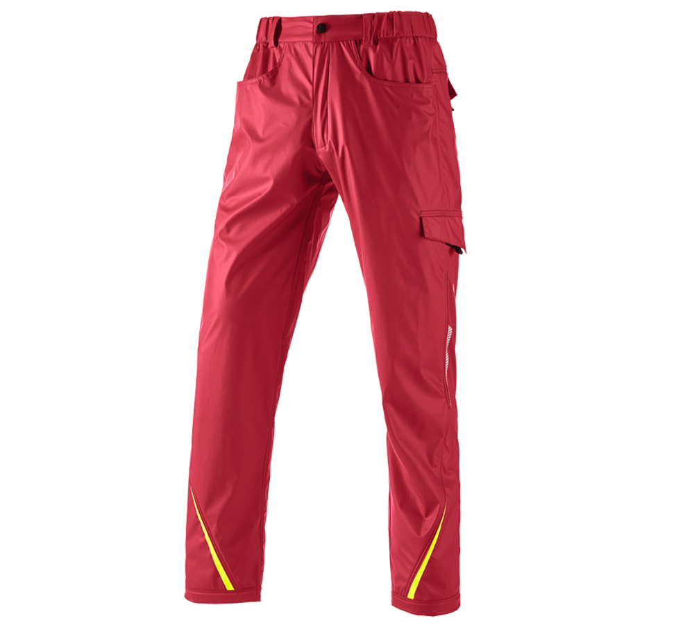 Pracovné nohavice: Nohavice do dažďa e.s.motion 2020 superflex + ohnivá červená/výstražná žltá