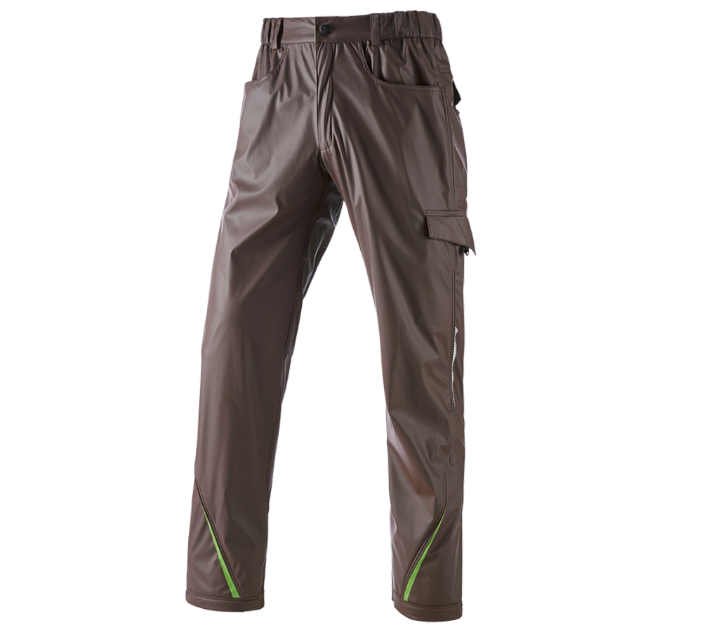 Pracovné nohavice: Nohavice do dažďa e.s.motion 2020 superflex + gaštanová/morská zelená