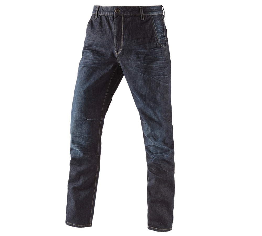 Pracovné nohavice: e.s. 5-vreckové džínsy POWERdenim + darkwashed