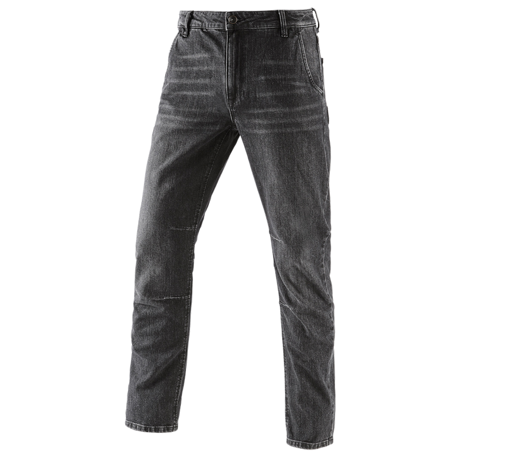 Pracovné nohavice: e.s. 5-vreckové džínsy POWERdenim + blackwashed