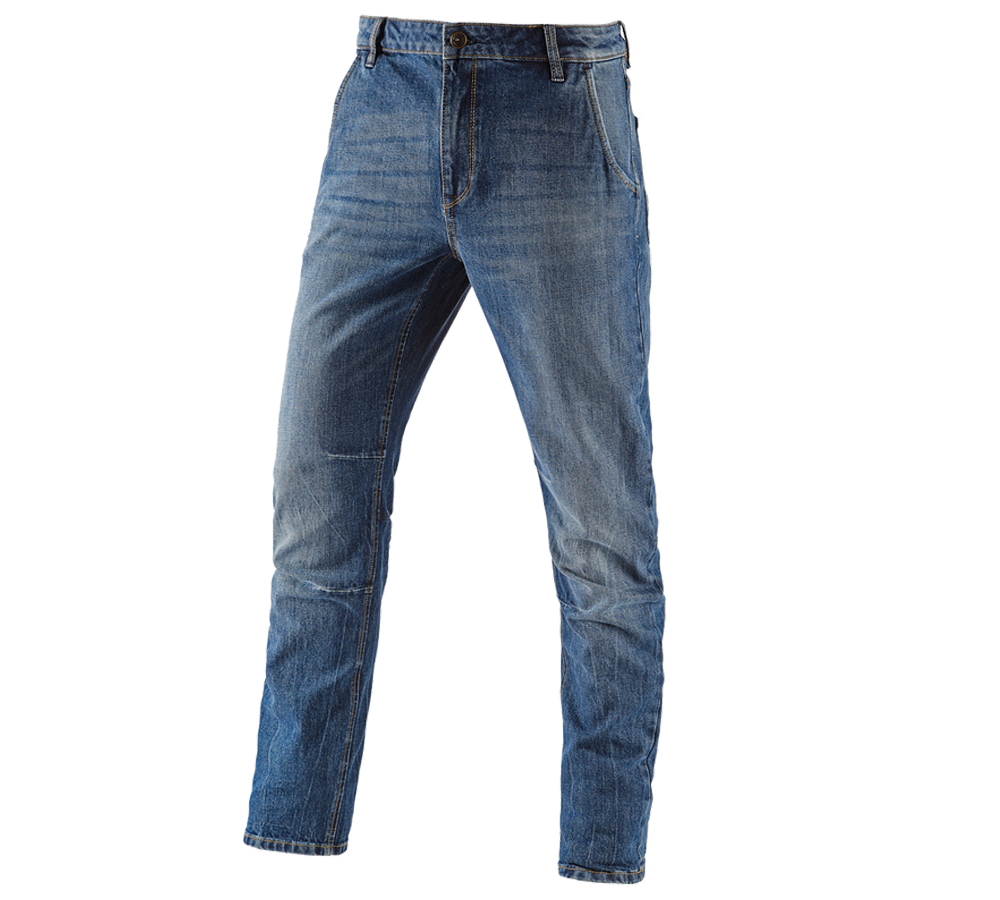 Pracovné nohavice: e.s. 5-vreckové džínsy POWERdenim + stonewashed