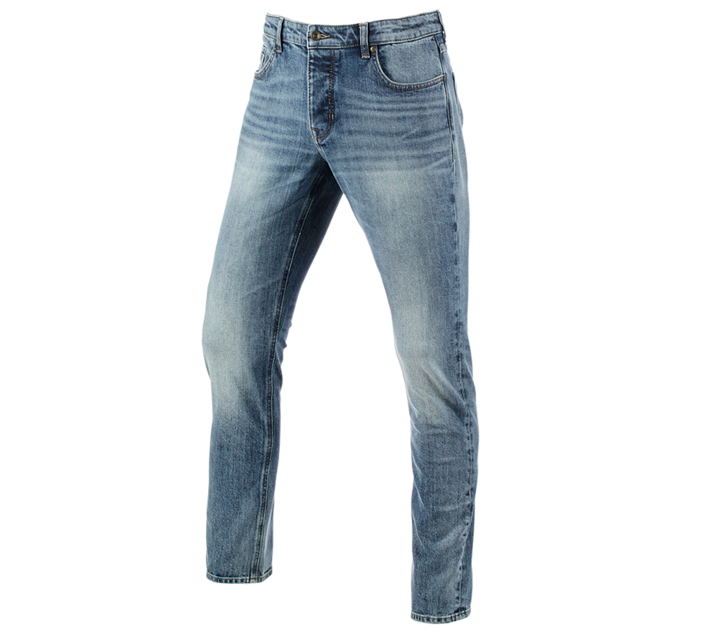 Pracovné nohavice: e.s. Strečové 5-vreckové džínsy, slim + stonewashed