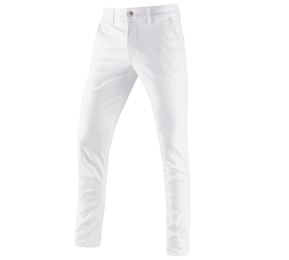 Témy: Pracovné 5-vreckové chino nohavice e.s. + biela