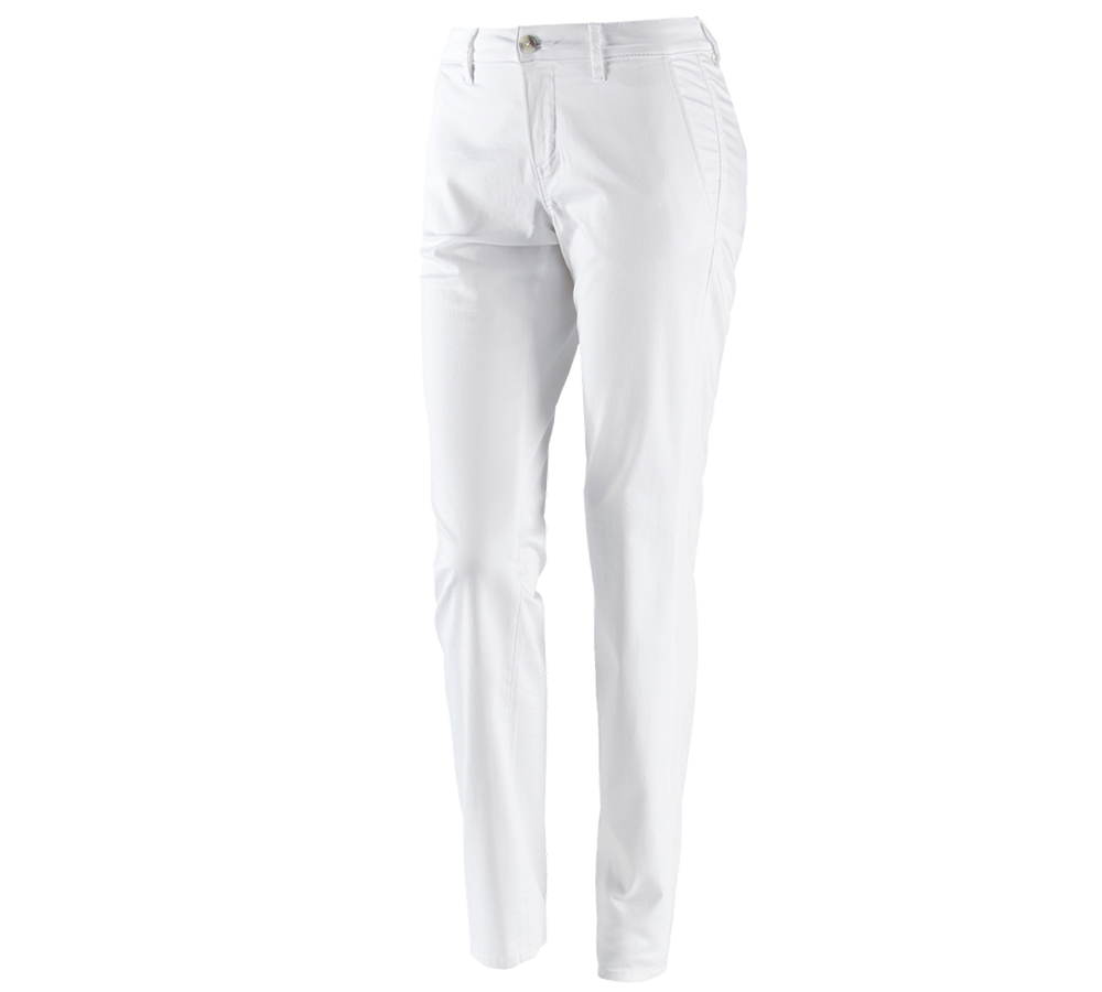 Pracovné nohavice: Dámske pracovné 5-vreckové chino nohavice e.s. + biela