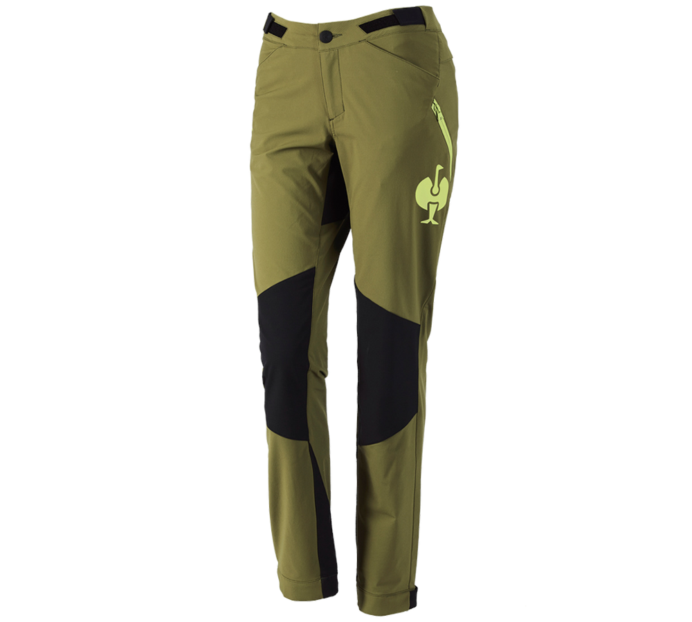 Pracovné nohavice: Funkčné nohavice e.s.trail, dámske + borievkovo zelená/limetkovo zelená