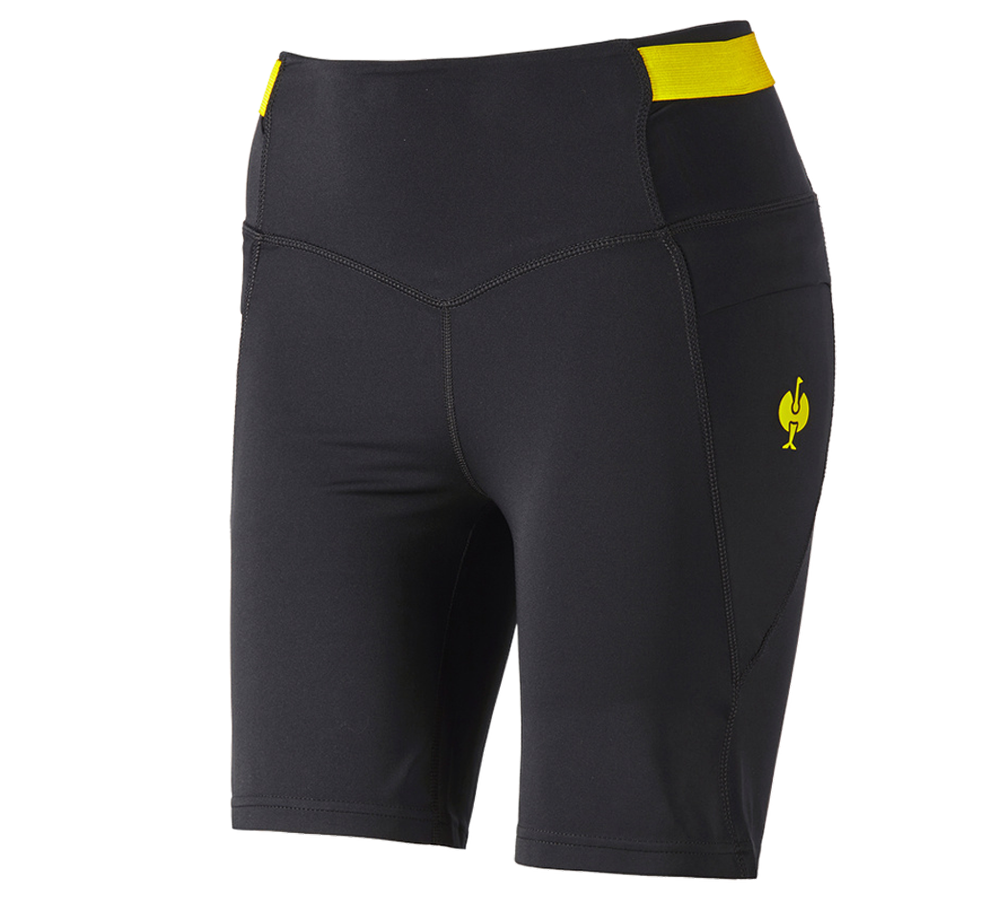 Pracovné nohavice: Racingové krátke legíny e.s.trail, dámske + čierna/acidová žltá
