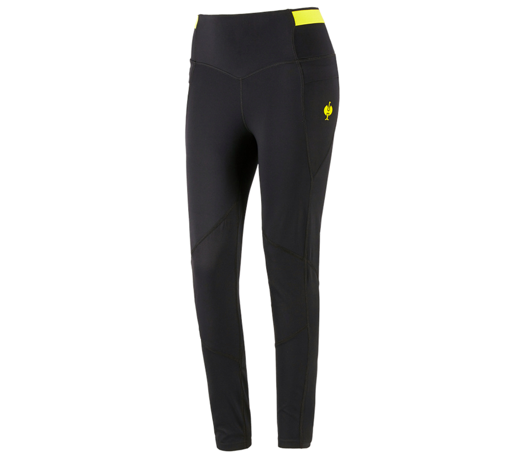 Pracovné nohavice: Racingové legíny e.s.trail, dámske + čierna/acidová žltá