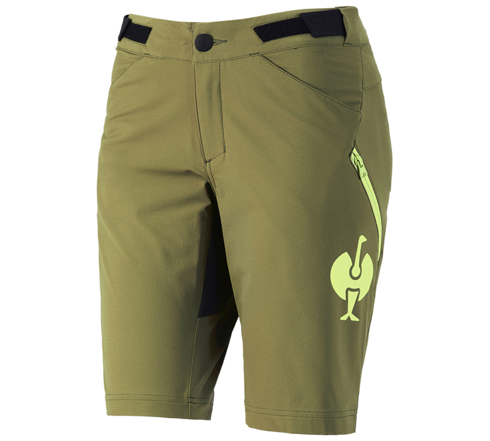 Pracovné nohavice: Funkčné šortky e.s.trail, dámske + borievkovo zelená/limetkovo zelená