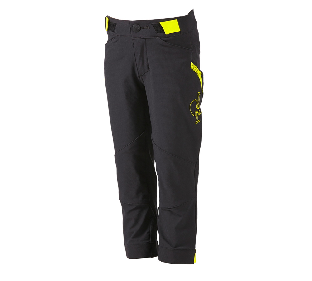 Nohavice: Funkčné nohavice e.s.trail, detské + čierna/acidová žltá