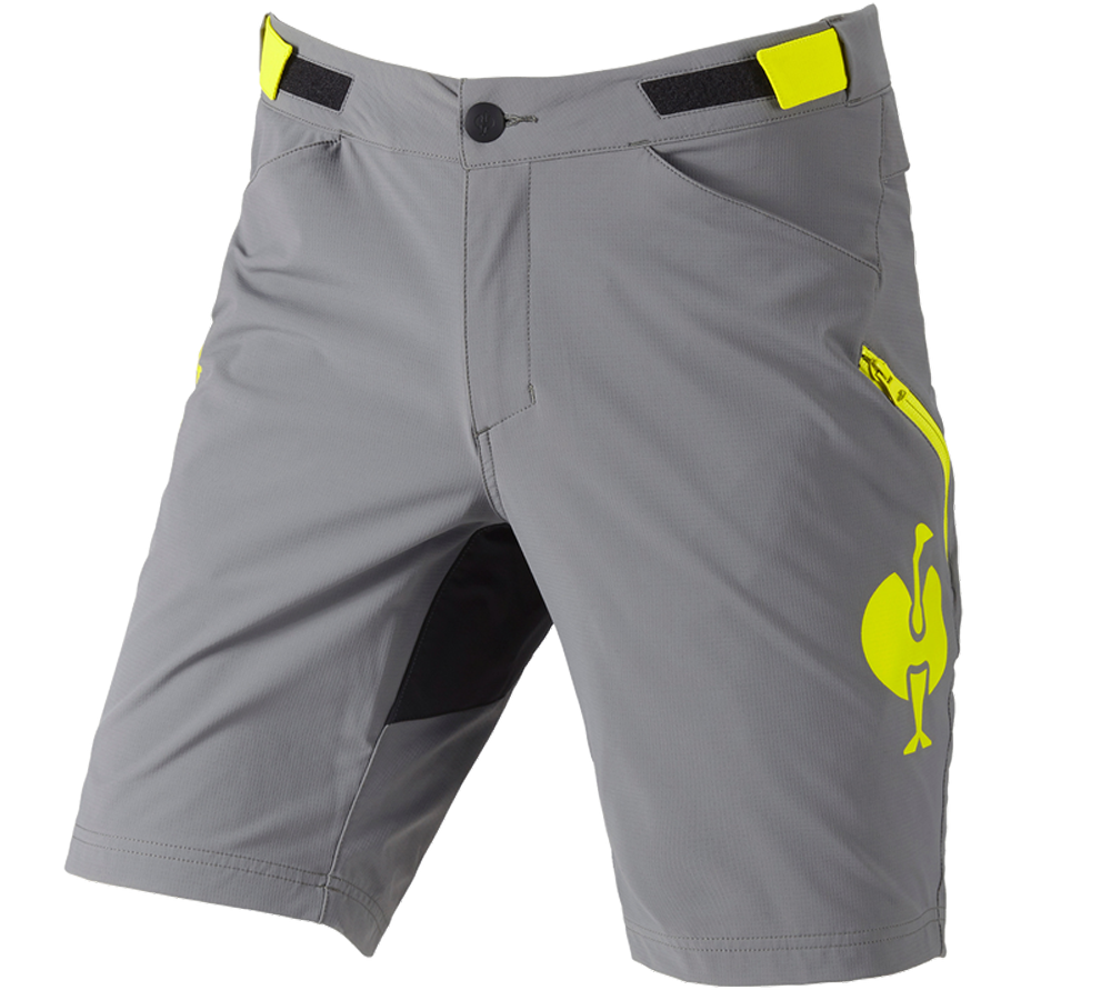 Pracovné nohavice: Funkčné šortky e.s.trail + čadičovo sivá/acidová žltá