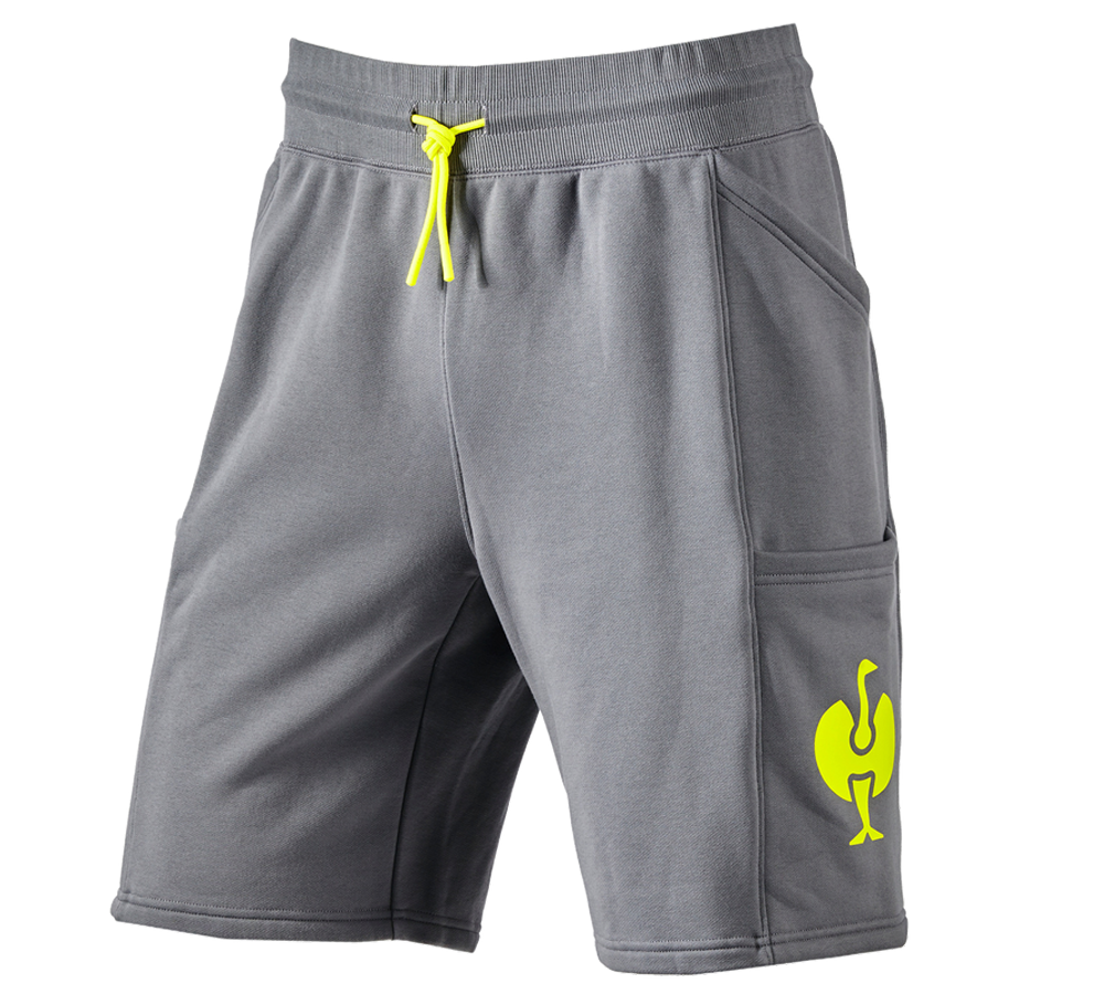 Pracovné nohavice: Teplákové šortky e.s.trail + čadičovo sivá/acidová žltá