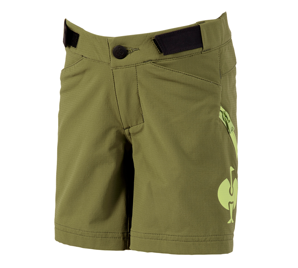 Šortky: Funkčné šortky e.s.trail, detské + borievkovo zelená/limetkovo zelená