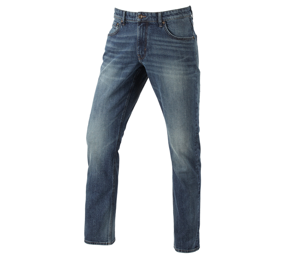 Pracovné nohavice: e.s.5-vreckové streč. džínsy vreckom na skl.meter + mediumwashed