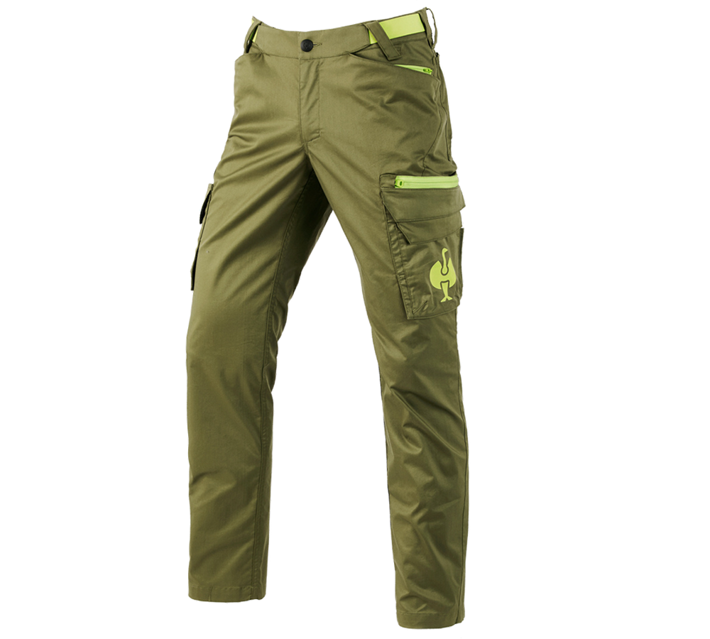 Pracovné nohavice: Cargo nohavice e.s.trail + borievkovo zelená/limetkovo zelená