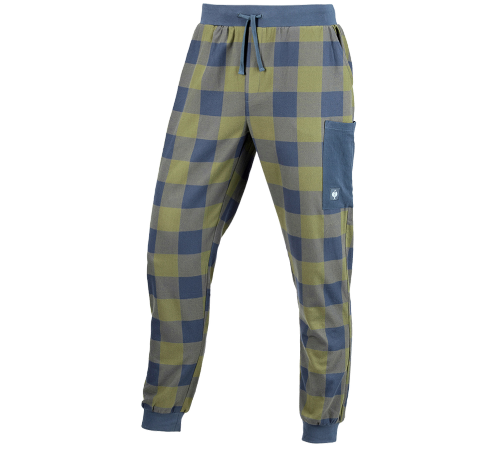 Doplnky: e.s. Pyžamové nohavice + horská zelená/oxidová modrá