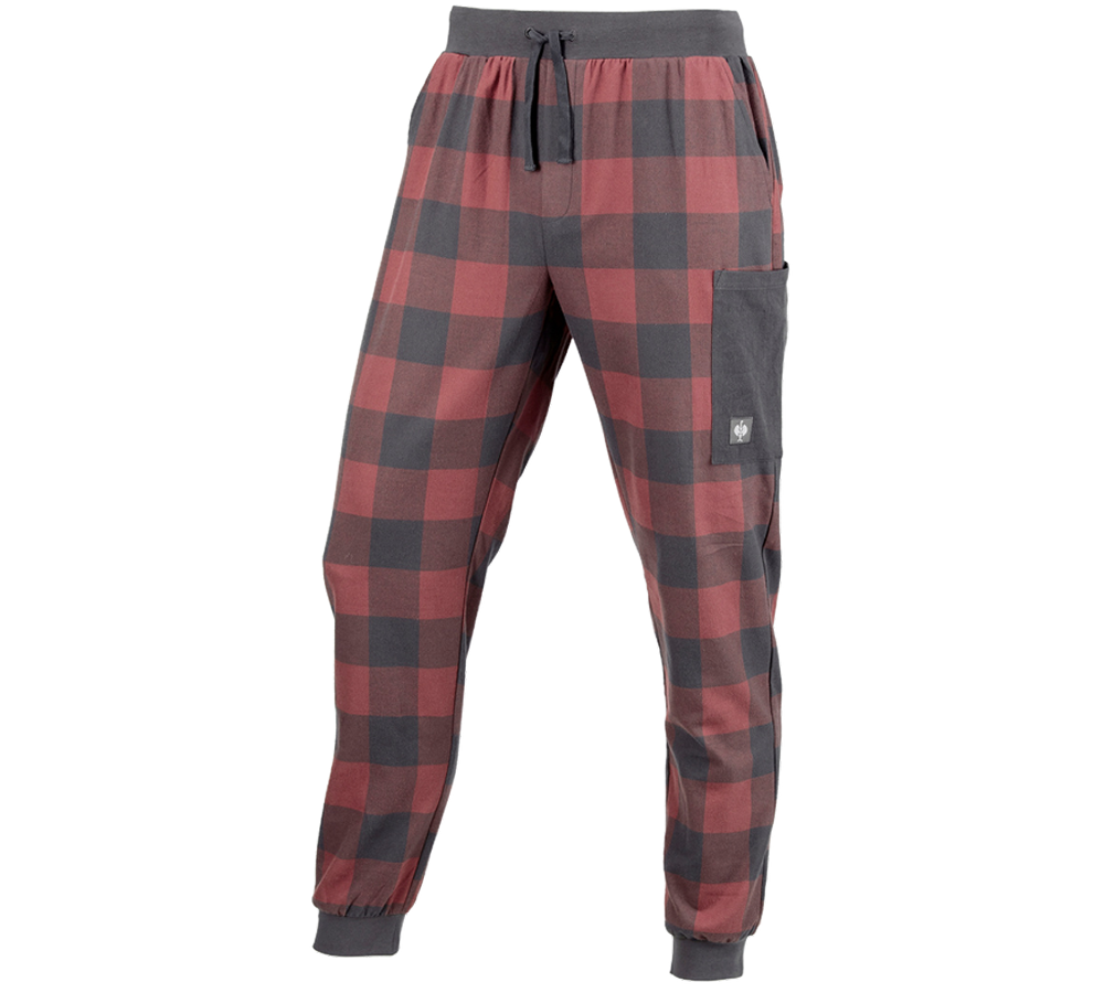 Doplnky: e.s. Pyžamové nohavice + oxidová červená/karbónová sivá