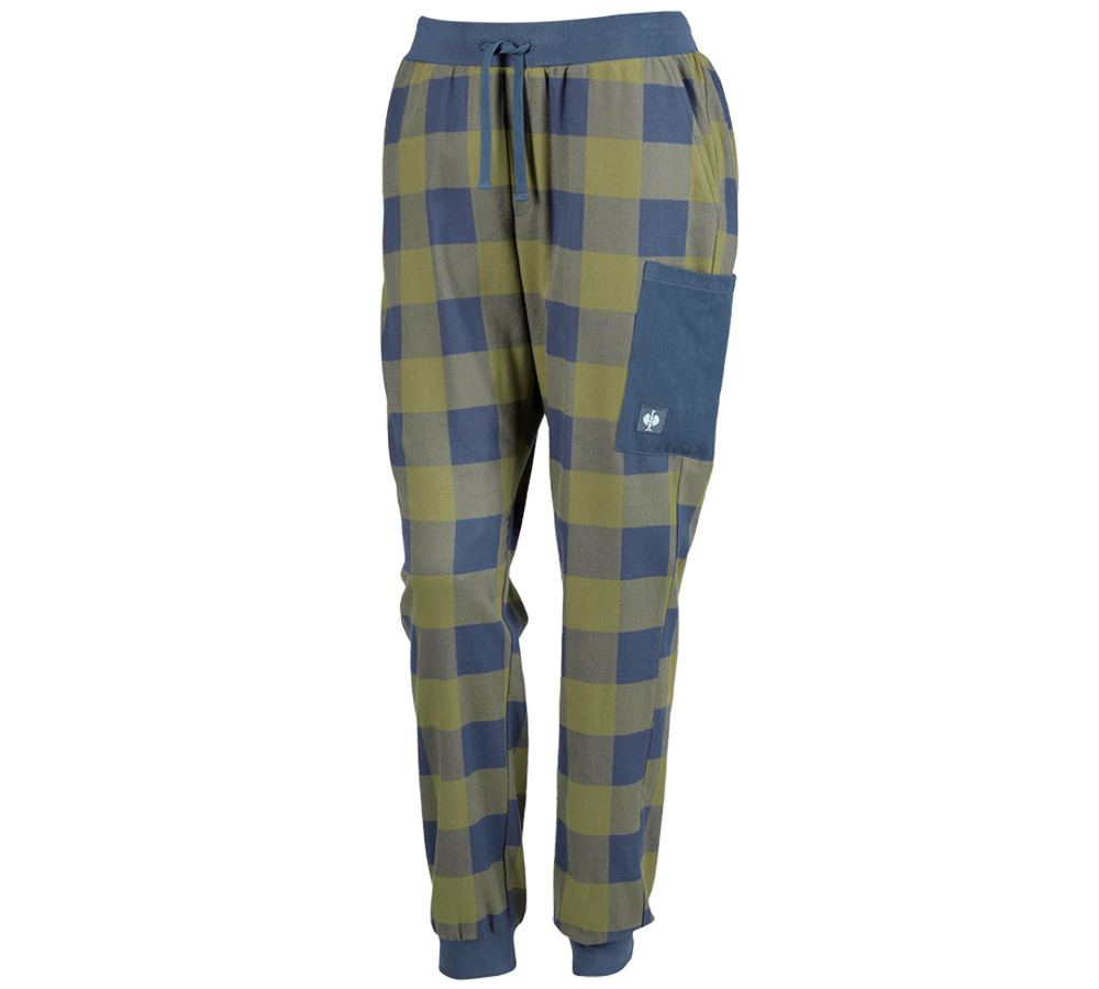 Doplnky: e.s. Pyžamové nohavice, dámske + horská zelená/oxidová modrá