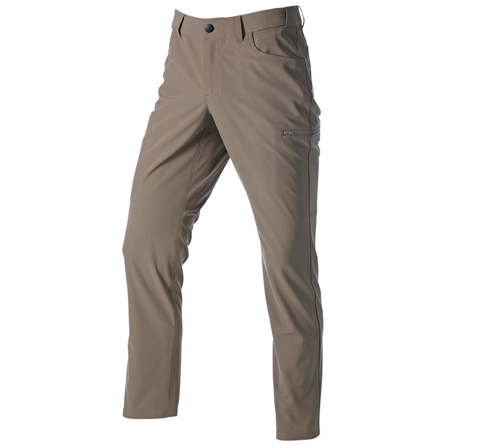 Pracovné nohavice: Pracovné 5-vreckové chino nohavice e.s.work&travel + umbra hnedá