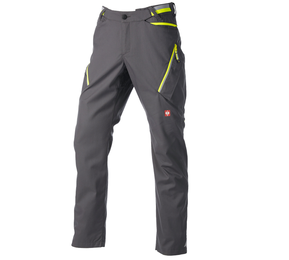 Odevy: Nohavice s viacerými vreckami e.s.ambition + antracitová/výstražná žltá
