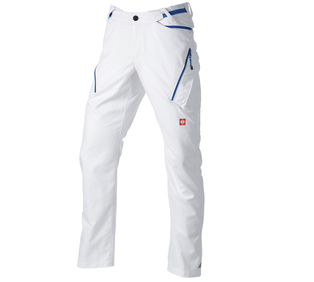 Pracovné nohavice: Nohavice s viacerými vreckami e.s.ambition + biela/enciánová modrá