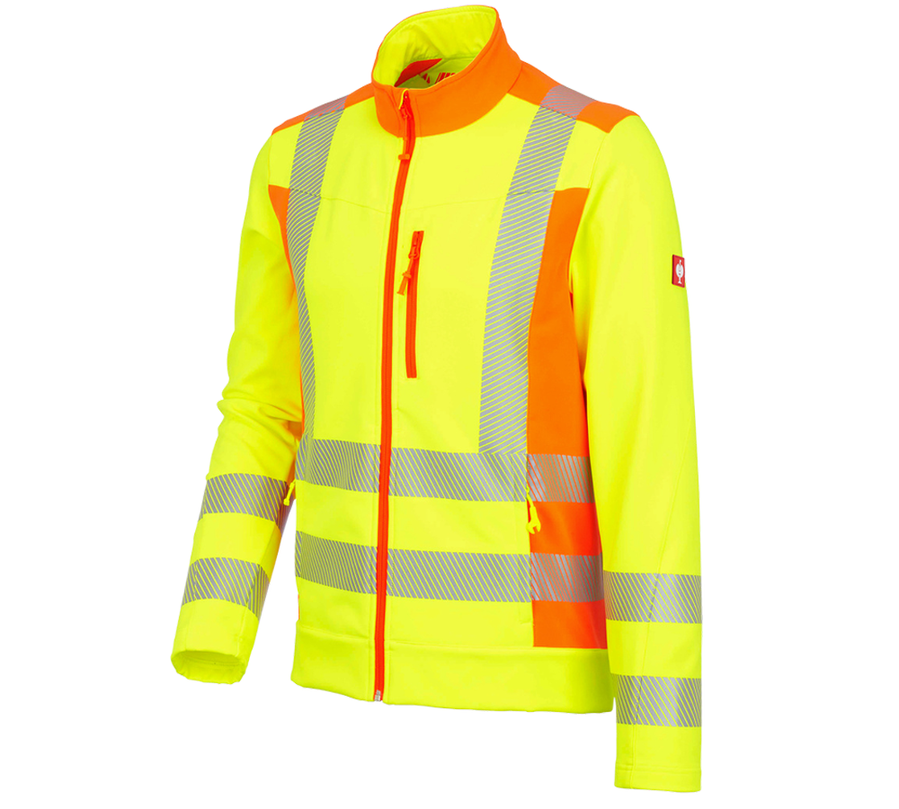 Pracovné bundy: Reflexná ochr. softsh.bunda softl. e.s.motion 2020 + výstražná žltá/výstražná oranžová