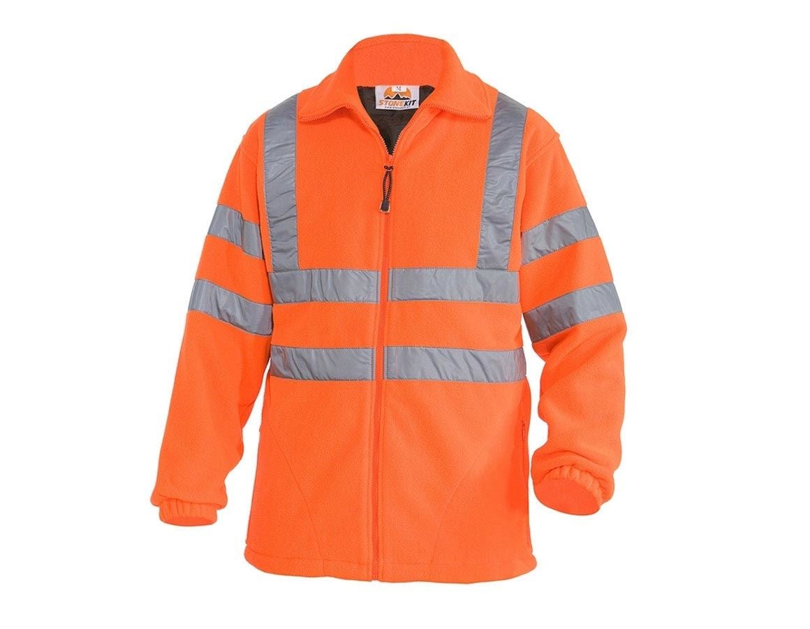 Pracovné bundy: STONEKIT Refexná ochranná flísová bunda + výstražná oranžová