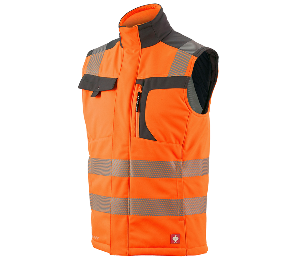 Vesty: Reflexná ochranná softshellová vesta e.s.motion + výstražná oranžová/antracitová