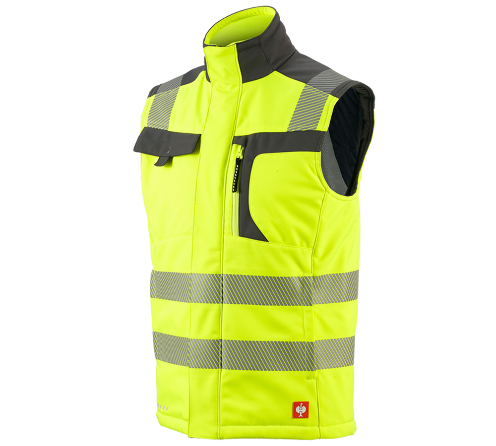 Vesty: Reflexná ochranná softshellová vesta e.s.motion + výstražná žltá/antracitová
