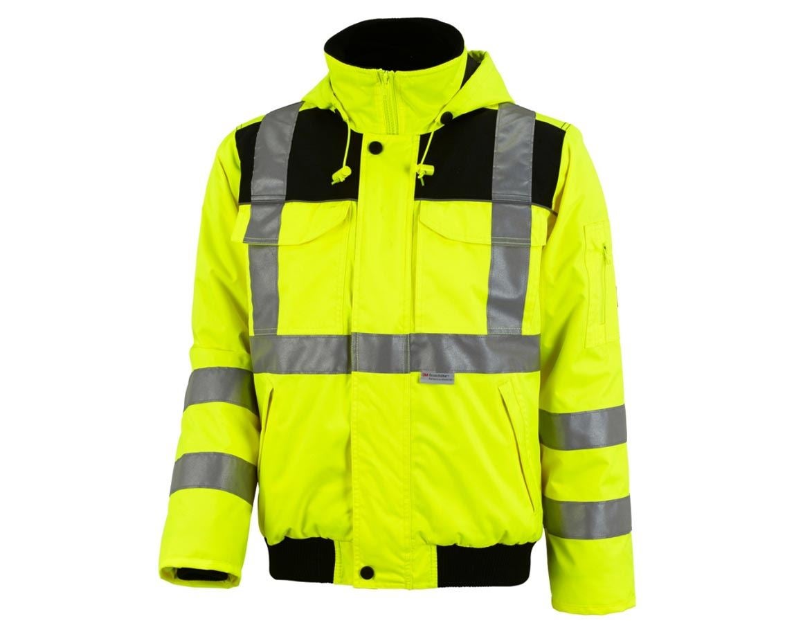 Pracovné bundy: Reflexná ochranná pilotná bunda e.s.image + výstražná žltá