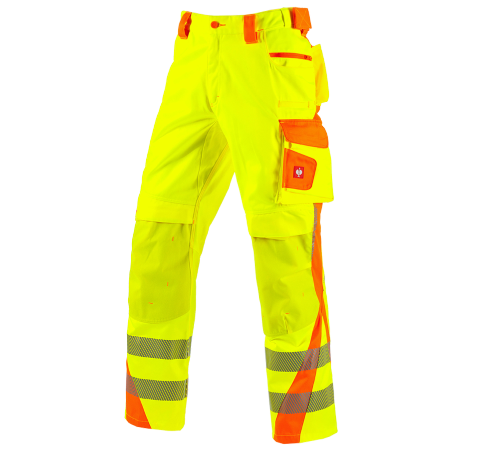 Pracovné nohavice: Reflexné ochranné nohavice e.s.motion 2020 Zima + výstražná žltá/výstražná oranžová