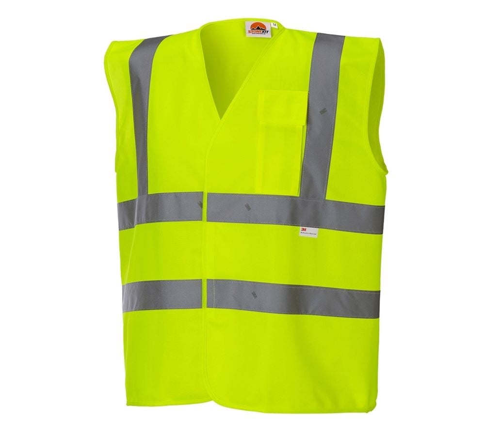 Vesty: Reflexná ochranná vesta STONEKIT s vreckom + výstražná žltá