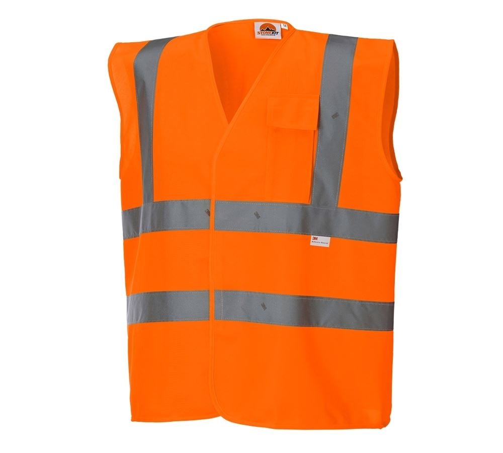 Vesty: Reflexná ochranná vesta STONEKIT s vreckom + výstražná oranžová