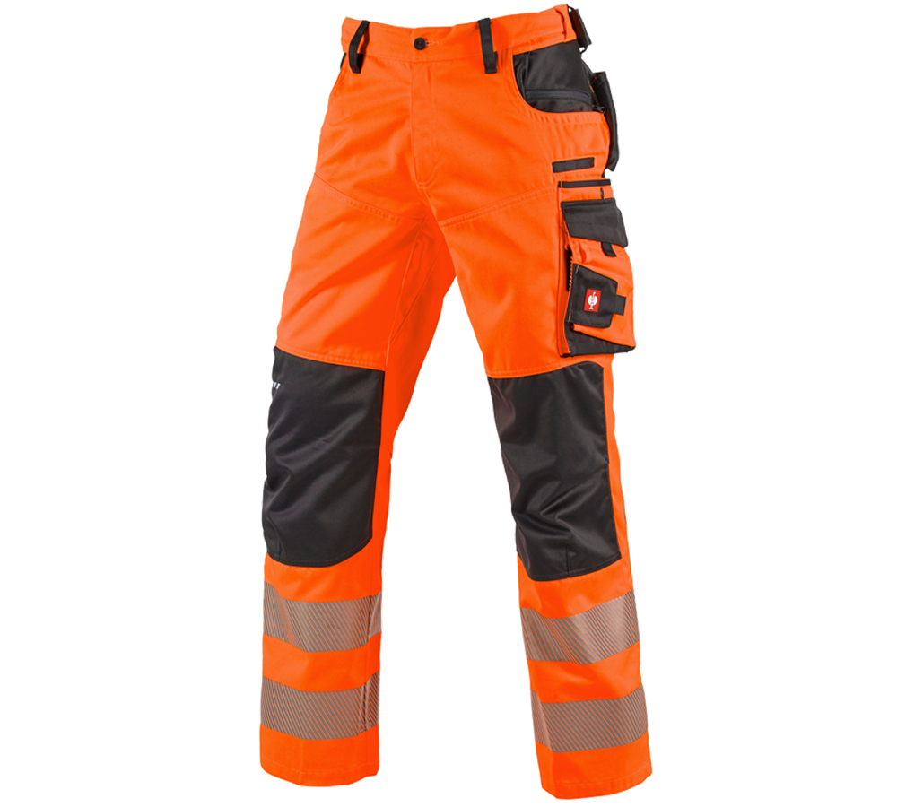 Pracovné nohavice: Reflexné ochranné nohavice do pása e.s.motion + výstražná oranžová/antracitová