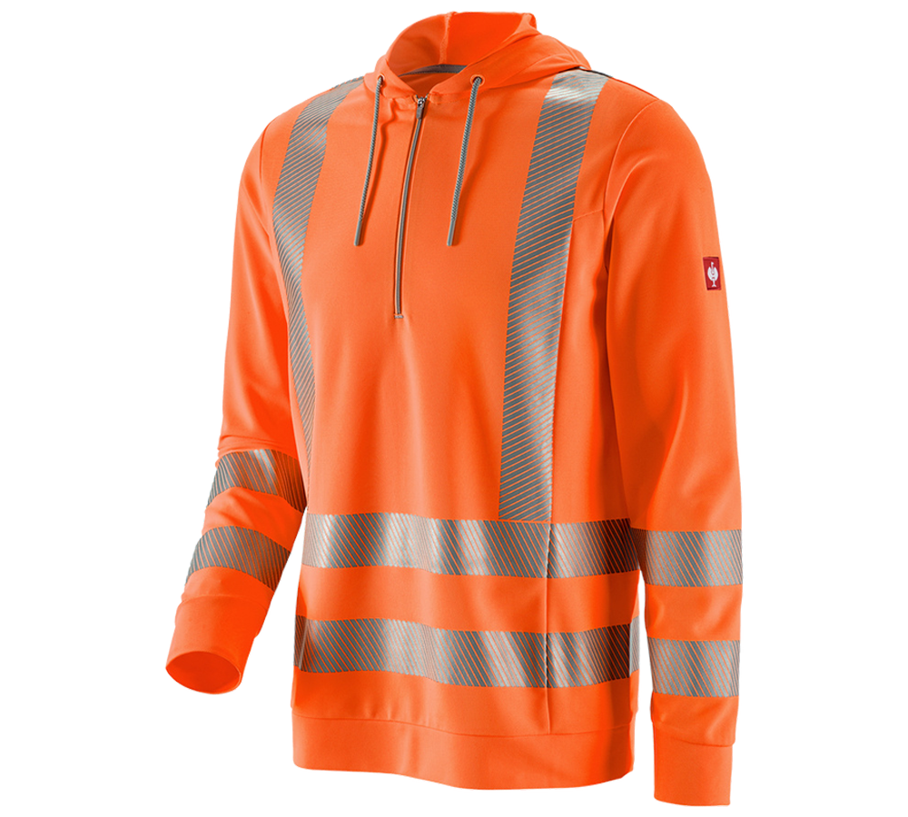 Tričká, pulóvre a košele: Reflexná ochr. funk. mikina dlhým rukávom e.s. UV + výstražná oranžová