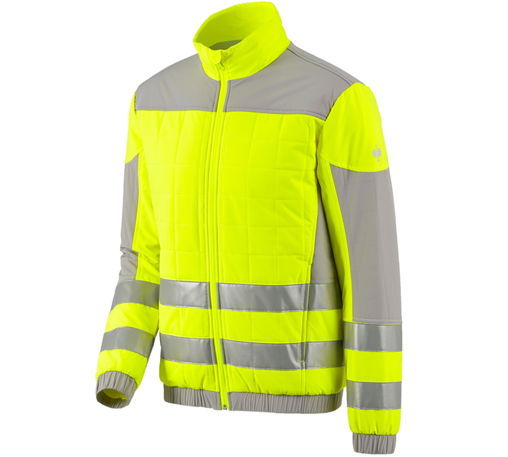 Pracovné bundy: Výstražná bunda e.s.concrete + výstražná žltá/perlová sivá