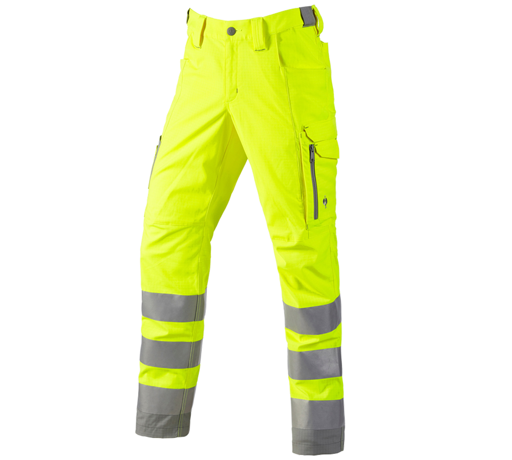 Pracovné nohavice: Výstražné cargo nohavice e.s.concrete + výstražná žltá/perlová sivá