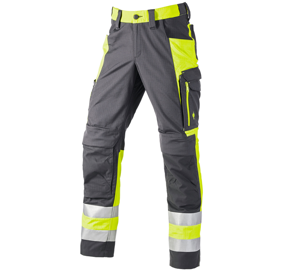 Pracovné nohavice: Výstražné nohavice e.s.concrete + antracitová/výstražná žltá
