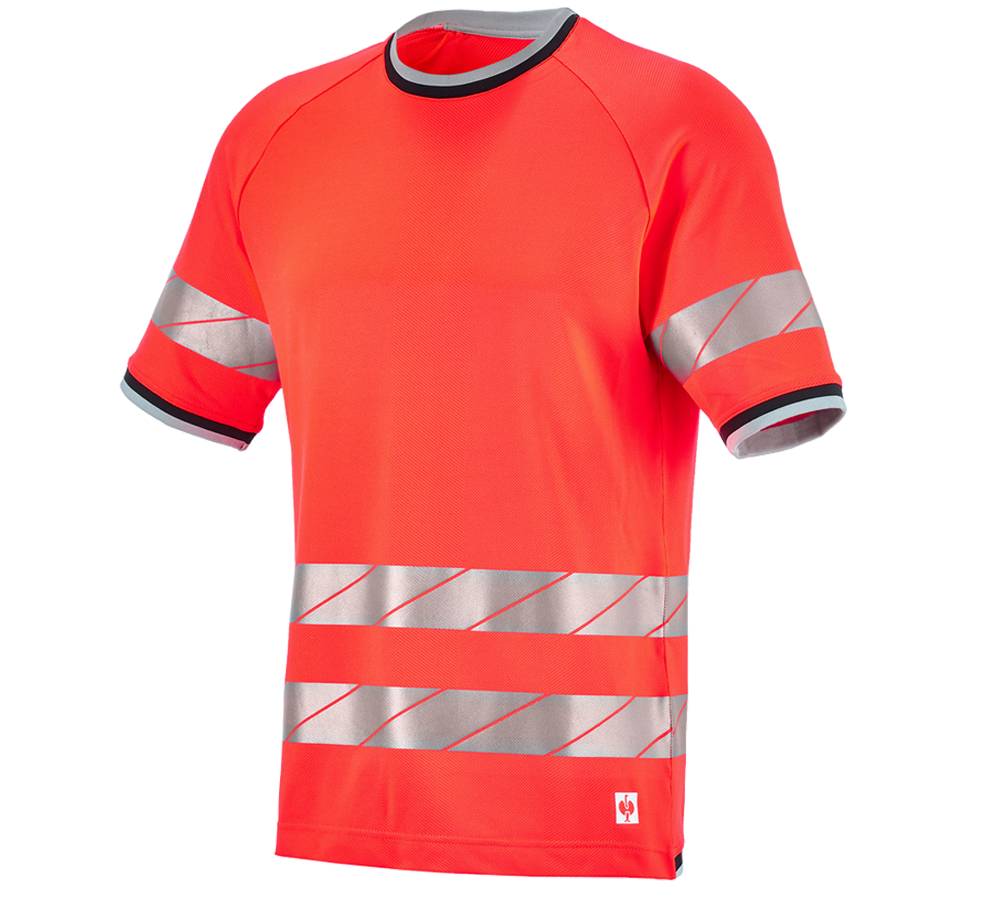 Tričká, pulóvre a košele: Reflexné ochranné funkčné tričko e.s.ambition + výstražná červená/čierna
