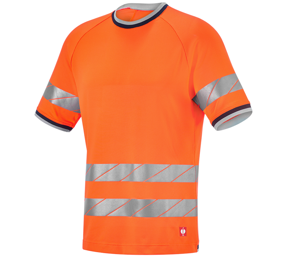 Tričká, pulóvre a košele: Reflexné ochranné funkčné tričko e.s.ambition + výstražná oranžová/tmavomodrá