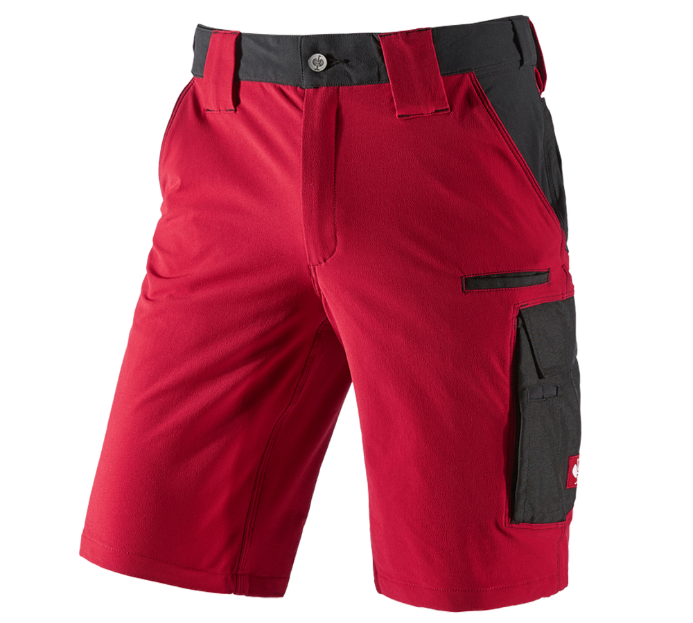 Pracovné nohavice: Funkčné šortky e.s.dynashield + ohnivá červená/čierna