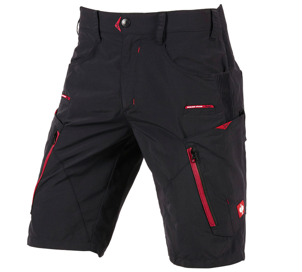Pracovné nohavice: Funkčné šortky e.s. Superlite + čierna/červená