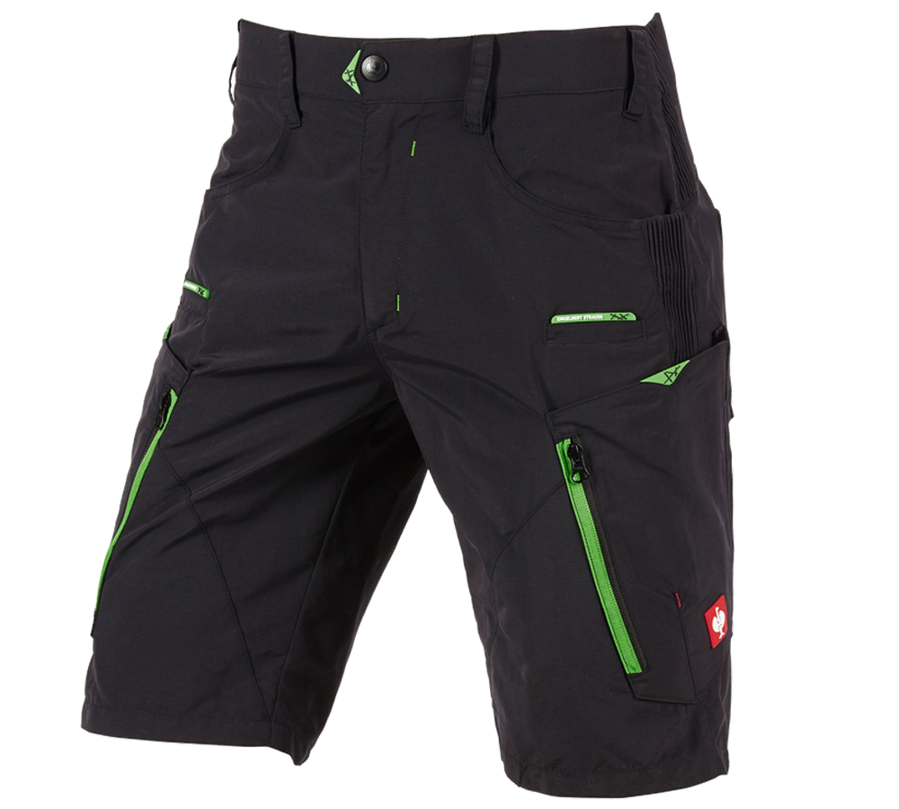 Pracovné nohavice: Funkčné šortky e.s. Superlite + čierna/neónová zelená