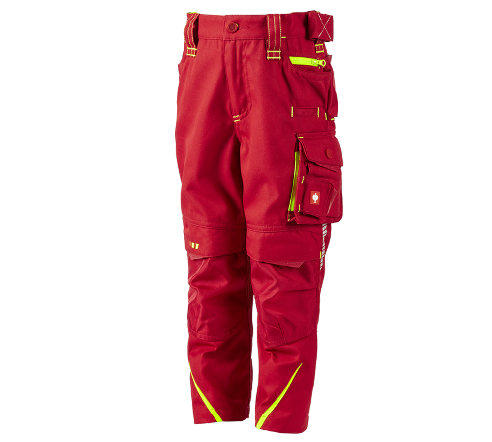 Nohavice: Nohavice do pása e.s.motion 2020, detské + ohnivá červená/výstražná žltá