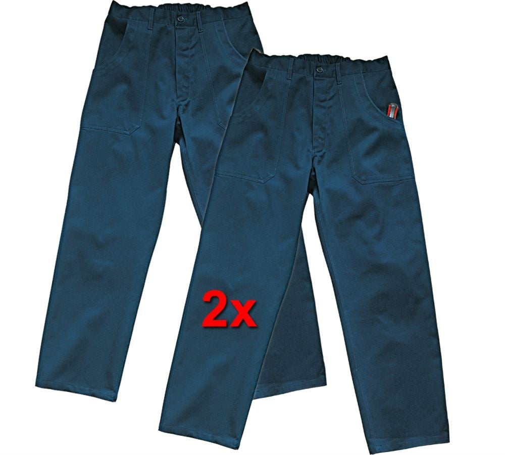 Pracovné nohavice: Nohavice do pása Basic, balenie 2 ks + tmavomodrá